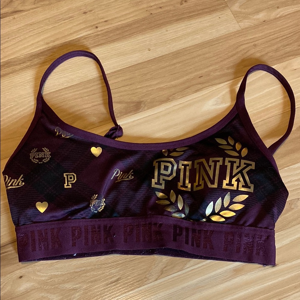 PINK Victoria's Secret Purple and Gold Bra Intimates Small